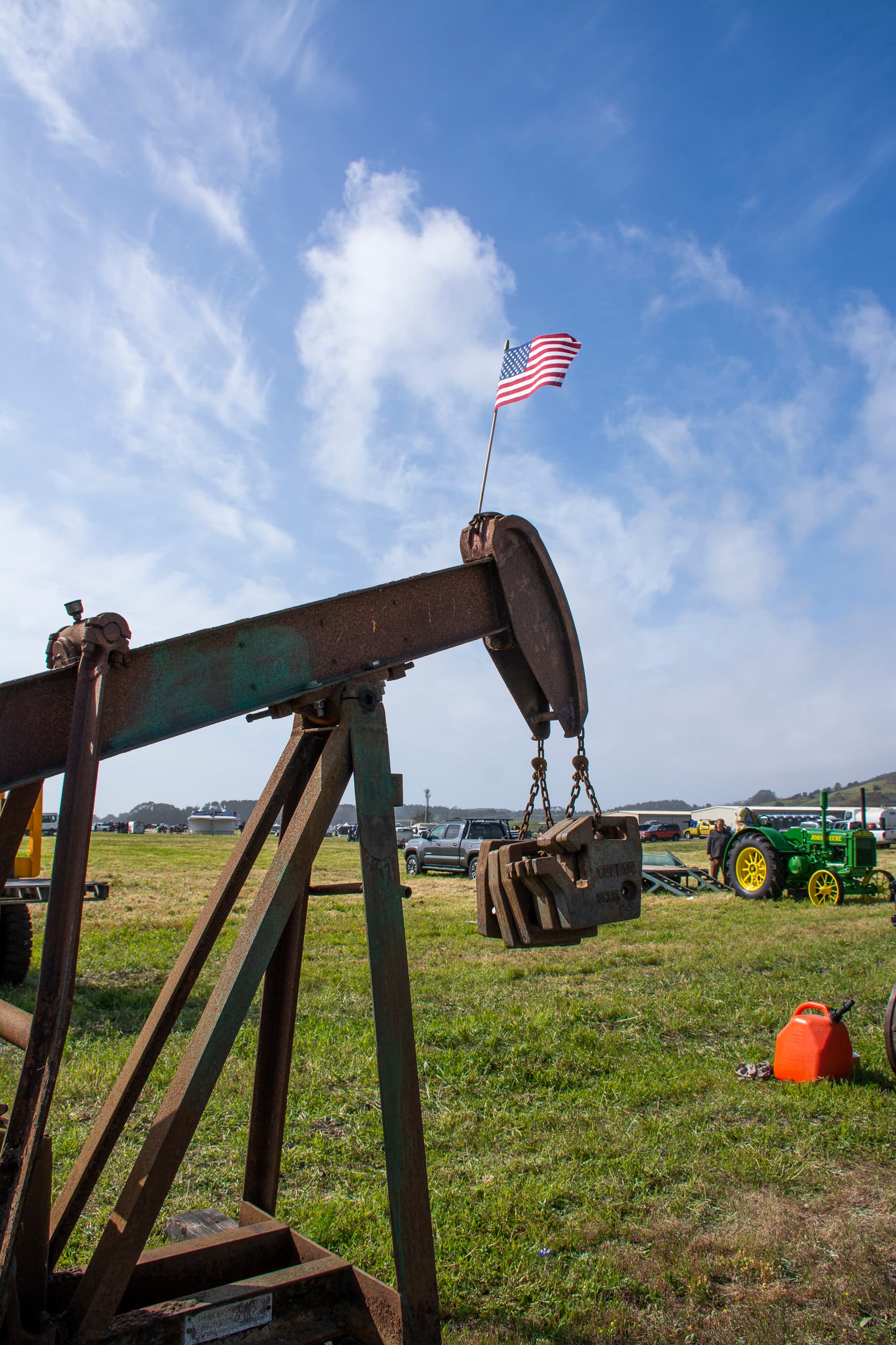 Vintage gas engine on display at Pacific Coast Dream Machines