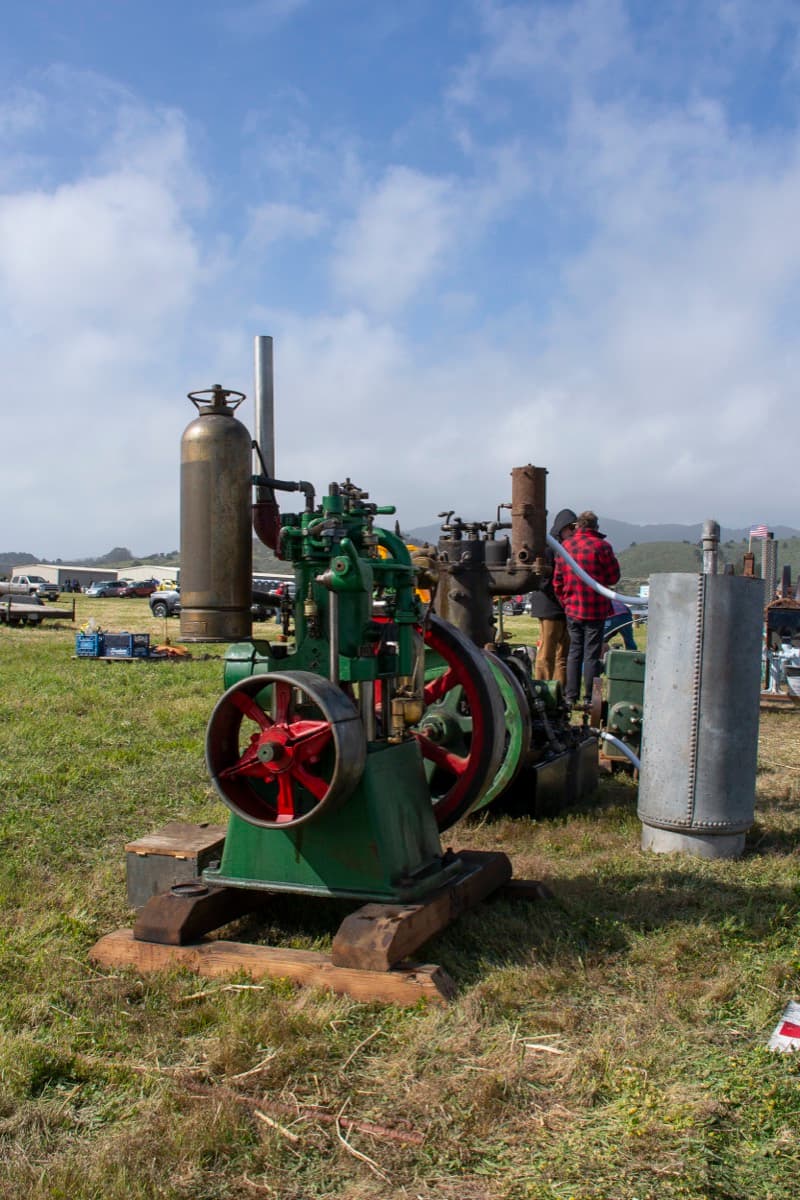 Vintage gas engine on display at Pacific Coast Dream Machines