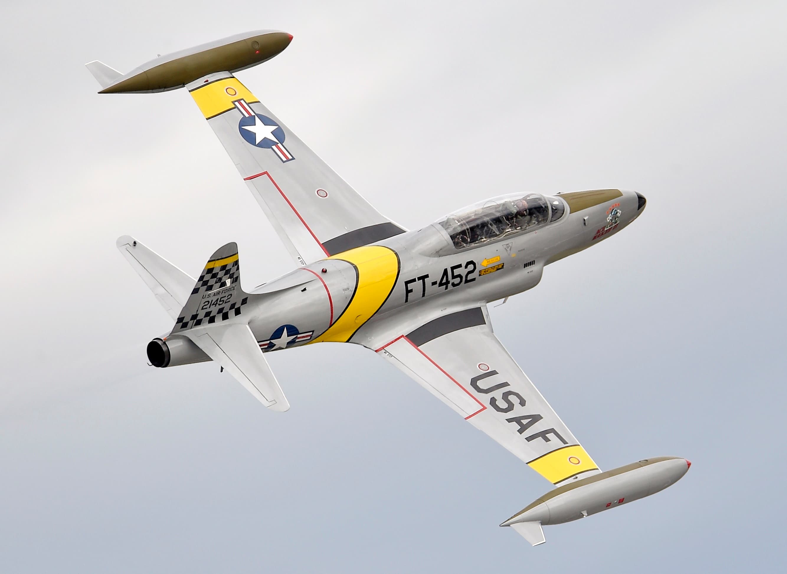 T-33 Shooting Star jet trainer on display